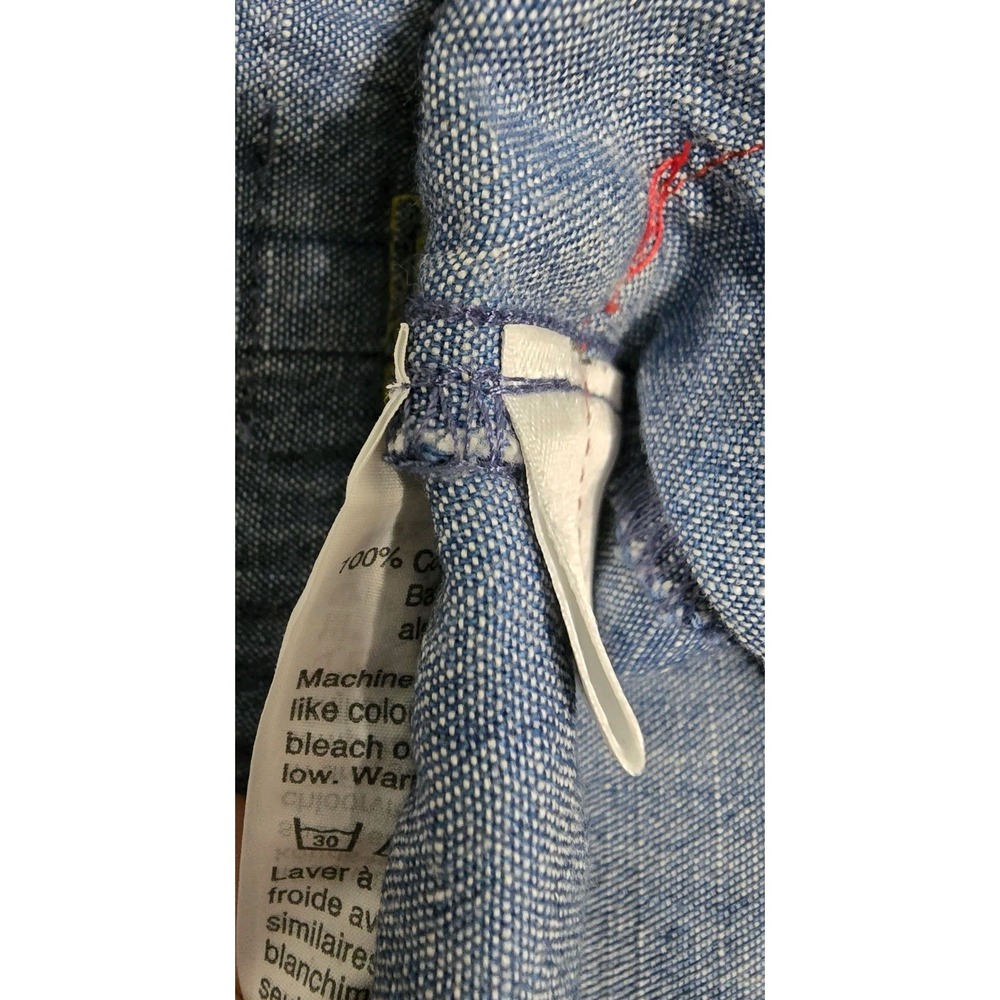 J.CREW Shift Dress Women Size 0 Blue Denim 100% Cotton V Neck Back Zip Pullover - Picture 6 of 6